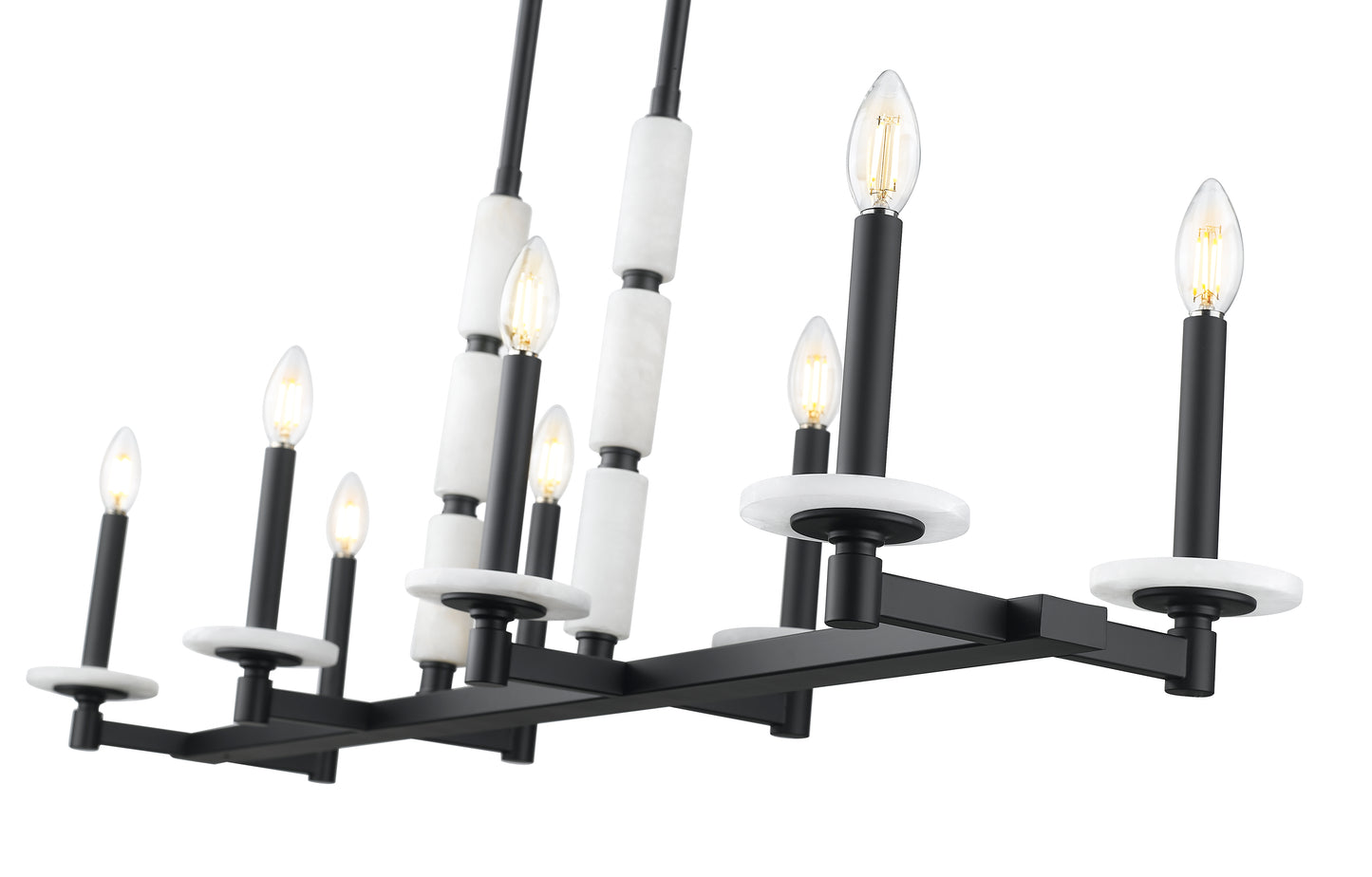 3045-8L-MB - Kaden 8 Light Linear 44" Chandelier - Matte Black