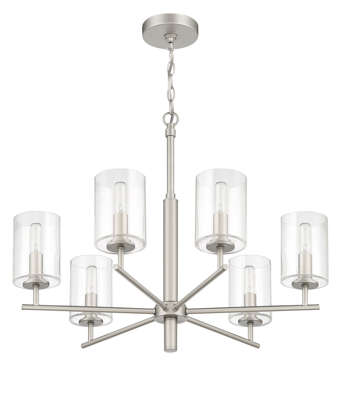 55626-SN - Hailie 6 Light 26" Wide Chandelier - Satin Nickel
