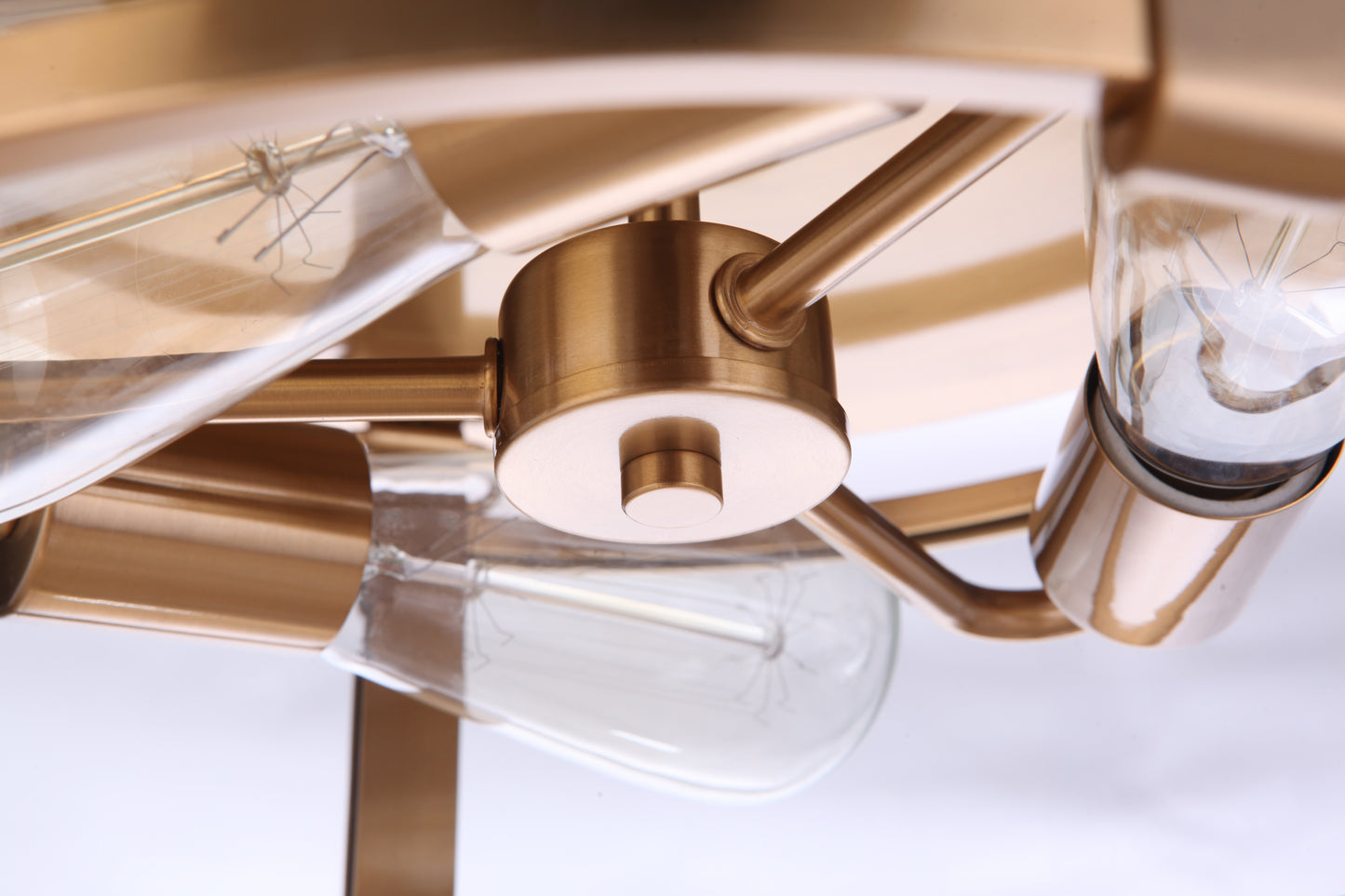 55383-SB - Elliot 3 Light 13" Wide Flush Mount - Satin Brass