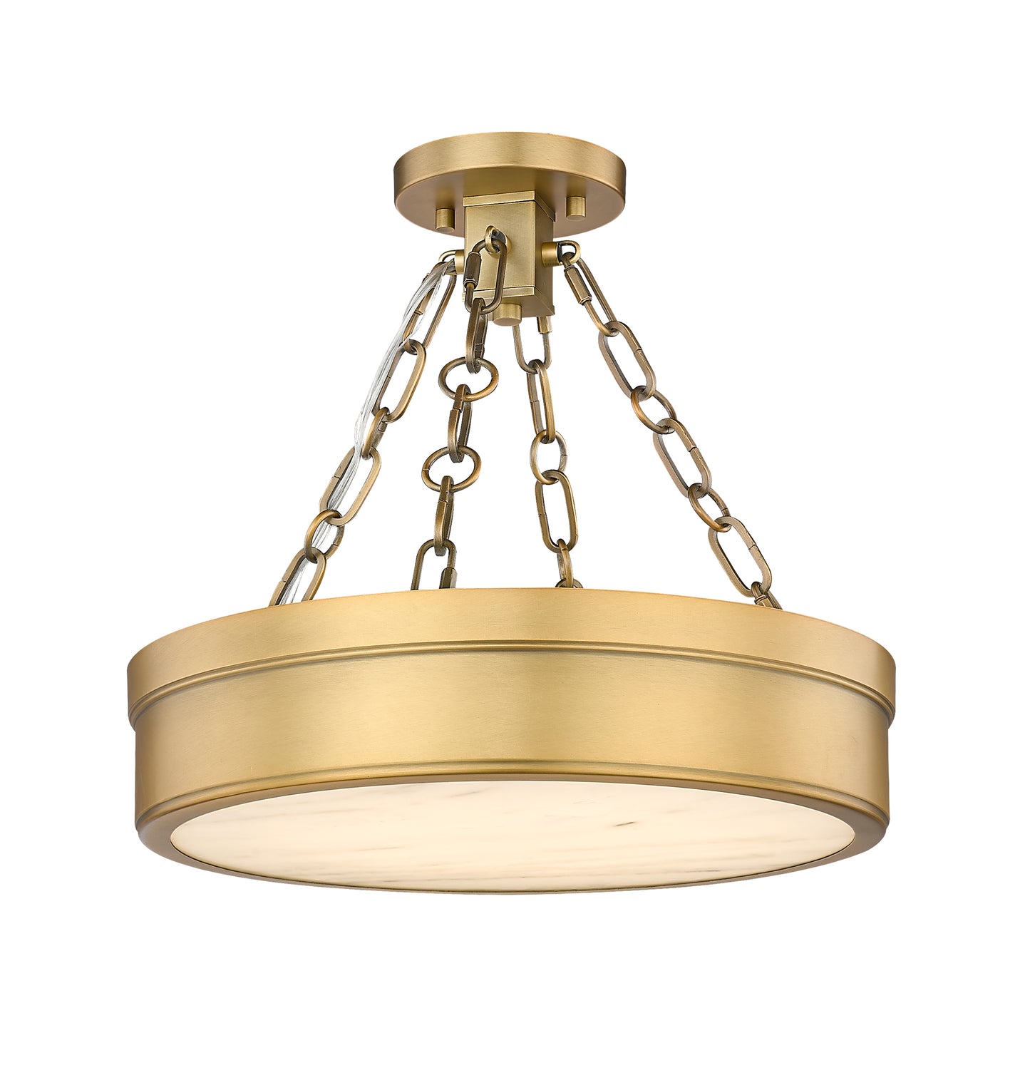 1944SF15-RB-LED - Anders 1 Light Semi Flush 15" Mount - Rubbed Brass