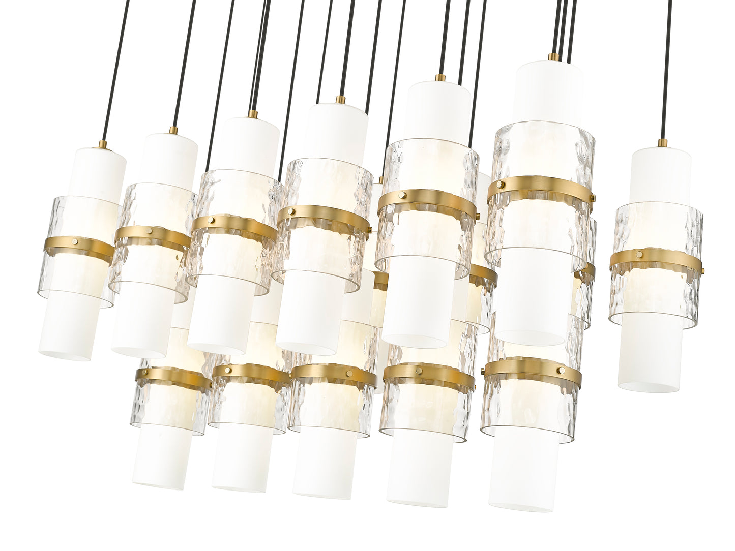 1946P-17L-MGLD - Cayden 17 Light Linear 42" Chandelier - Modern Gold