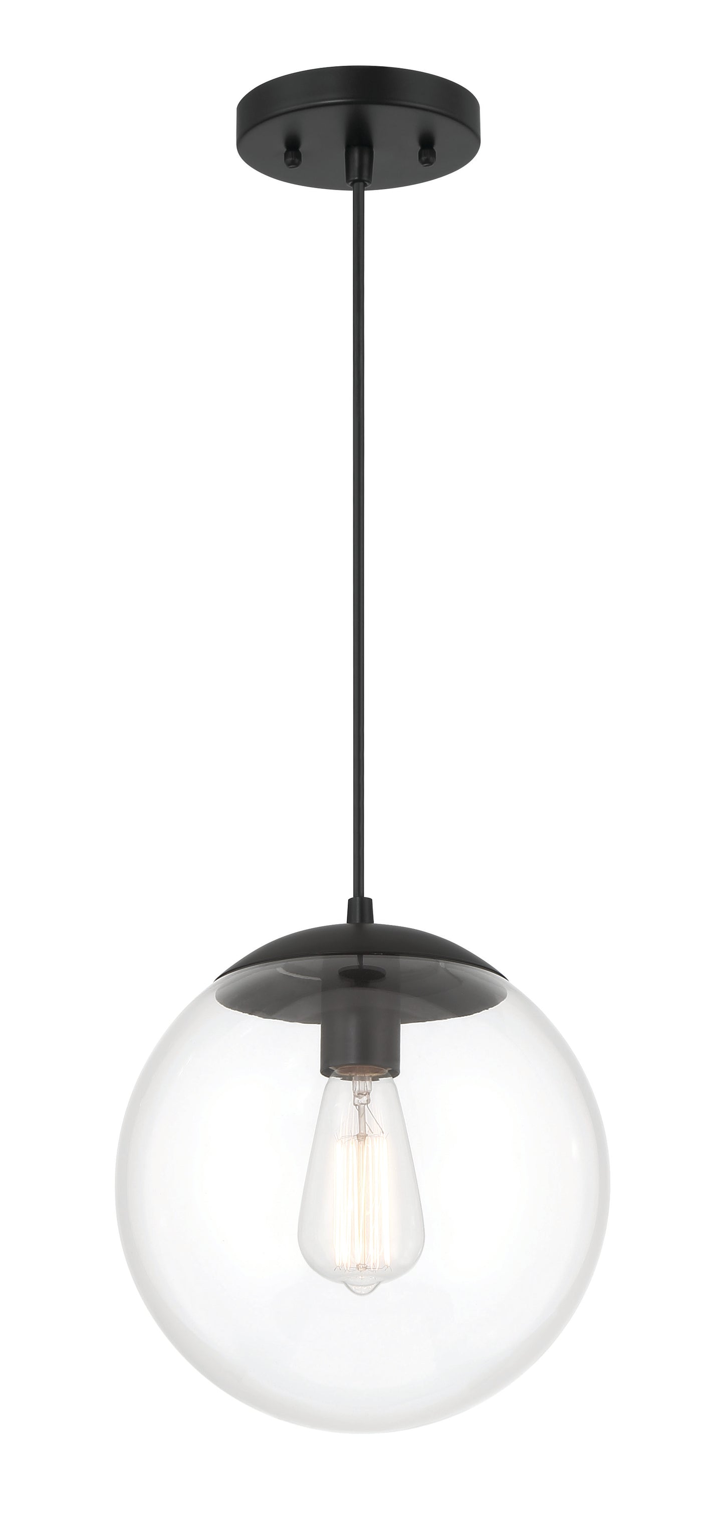 56891-FB - Gaze 1 Light 10" Wide Pendant - Flat Black