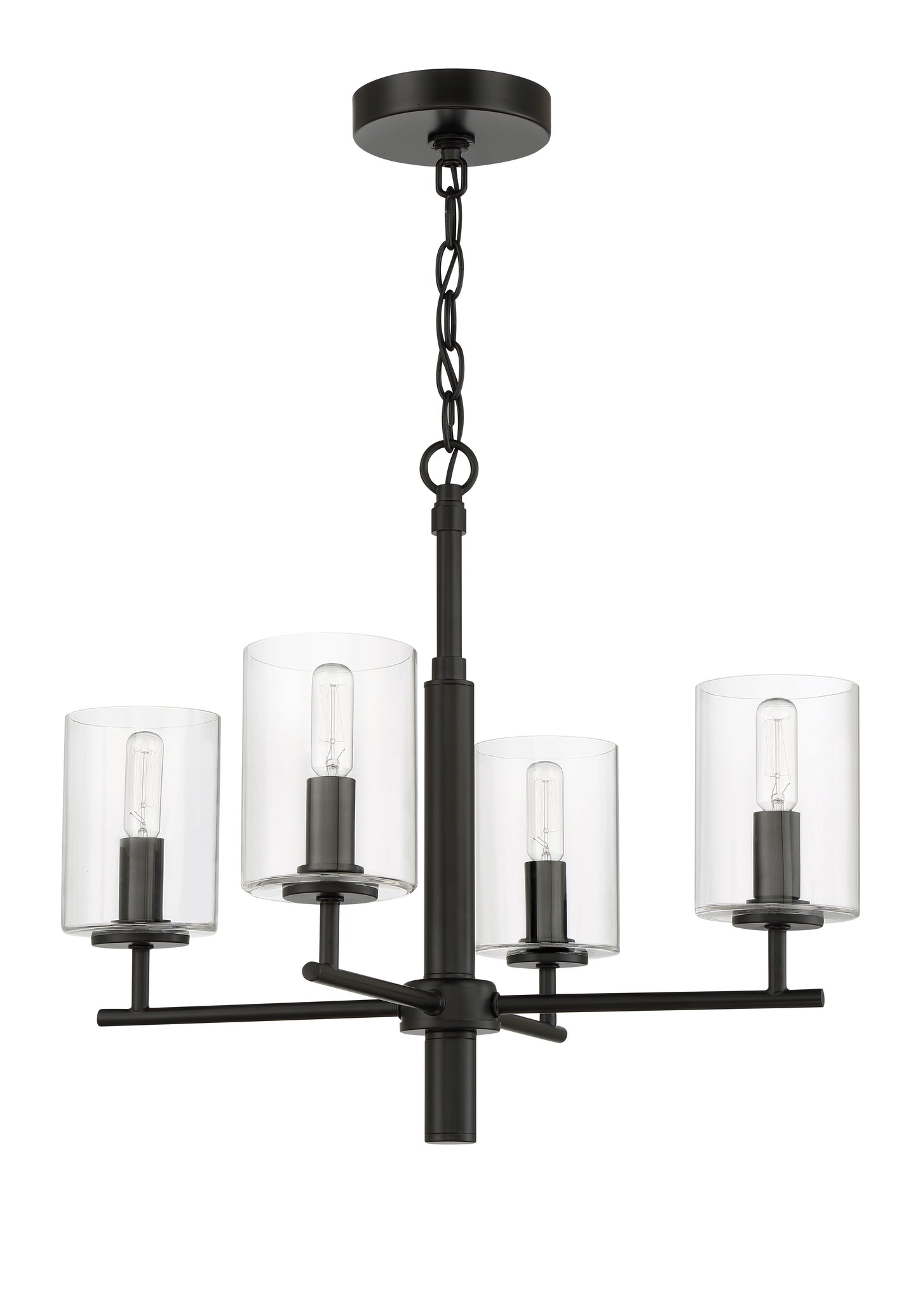 55624-FB - Hailie 4 Light 20" Wide Chandelier - Flat Black