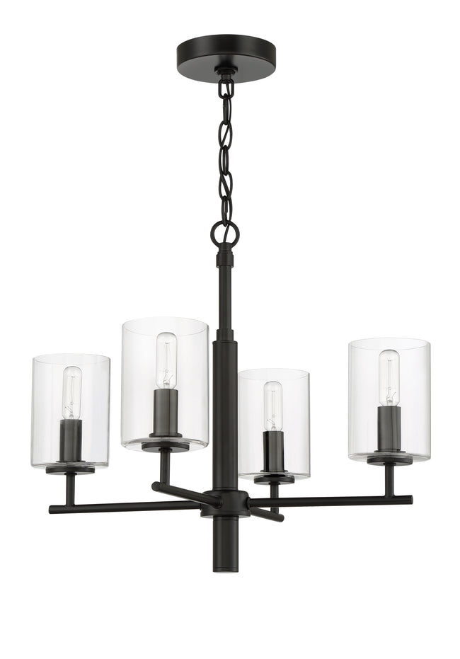 55624-FB - Hailie 4 Light 20" Wide Chandelier - Flat Black