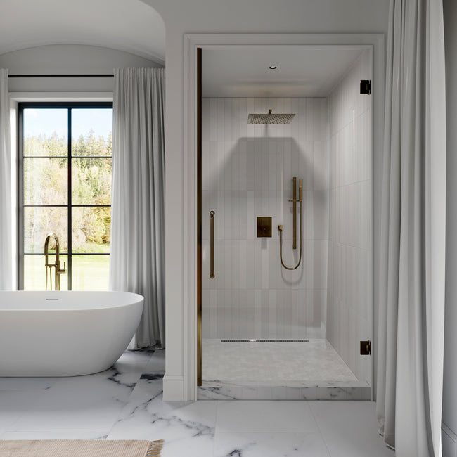 CBY-SHS-T2-PG - Autograph Edition Crystal Bay Thermostatic Shower System in Polished Gold