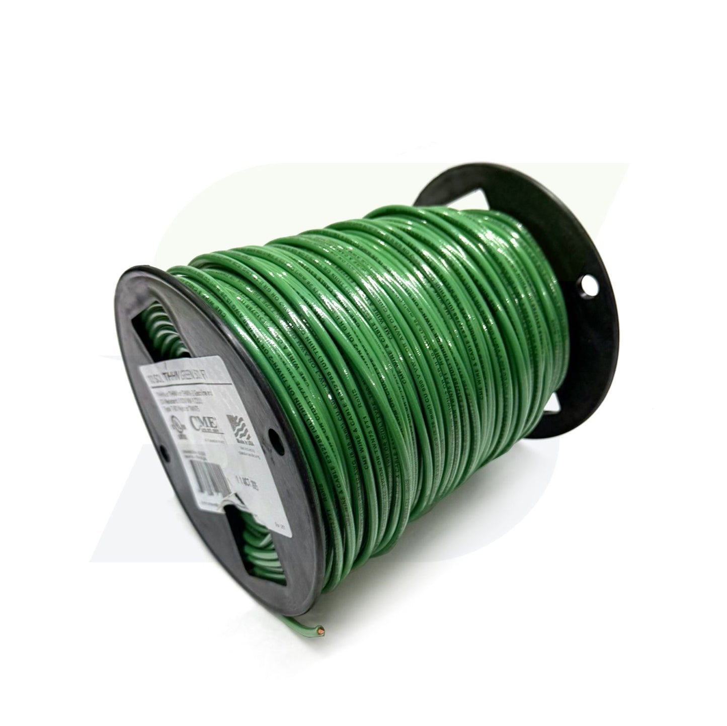 10 Gauge Solid Copper 600V THHN / THWN-2 Wire - Green Insulation - 500 ft Roll