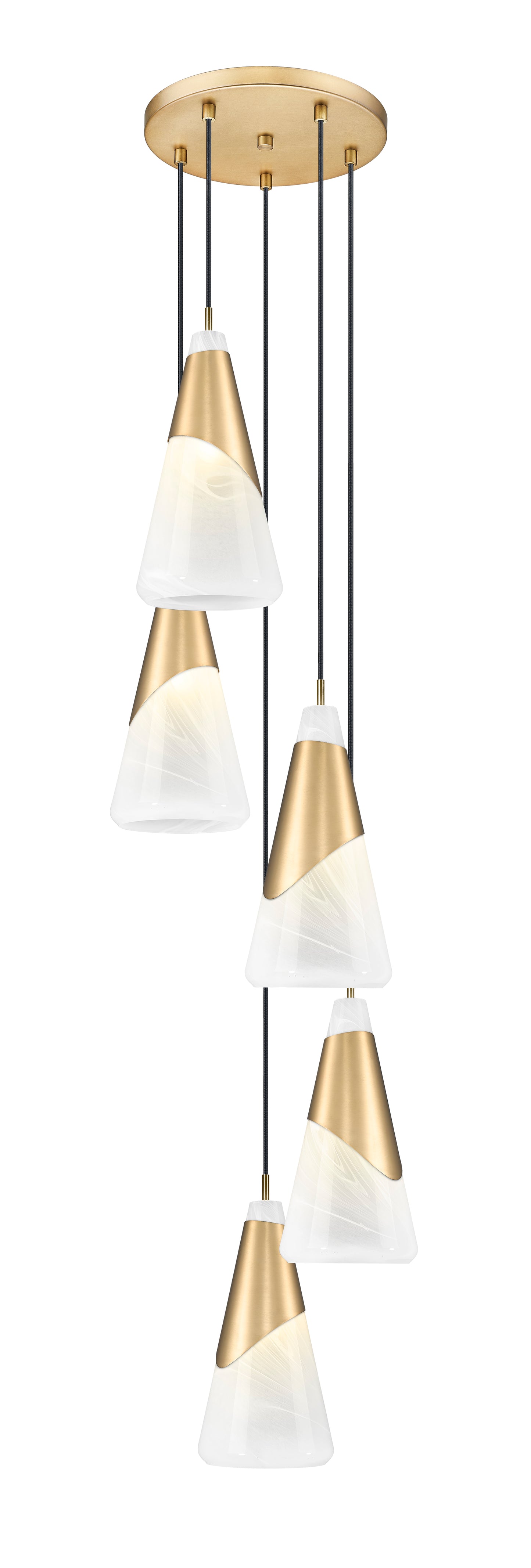 828P7-5R-MGLD - Aimie 5 Light 12" Chandelier - Modern Gold