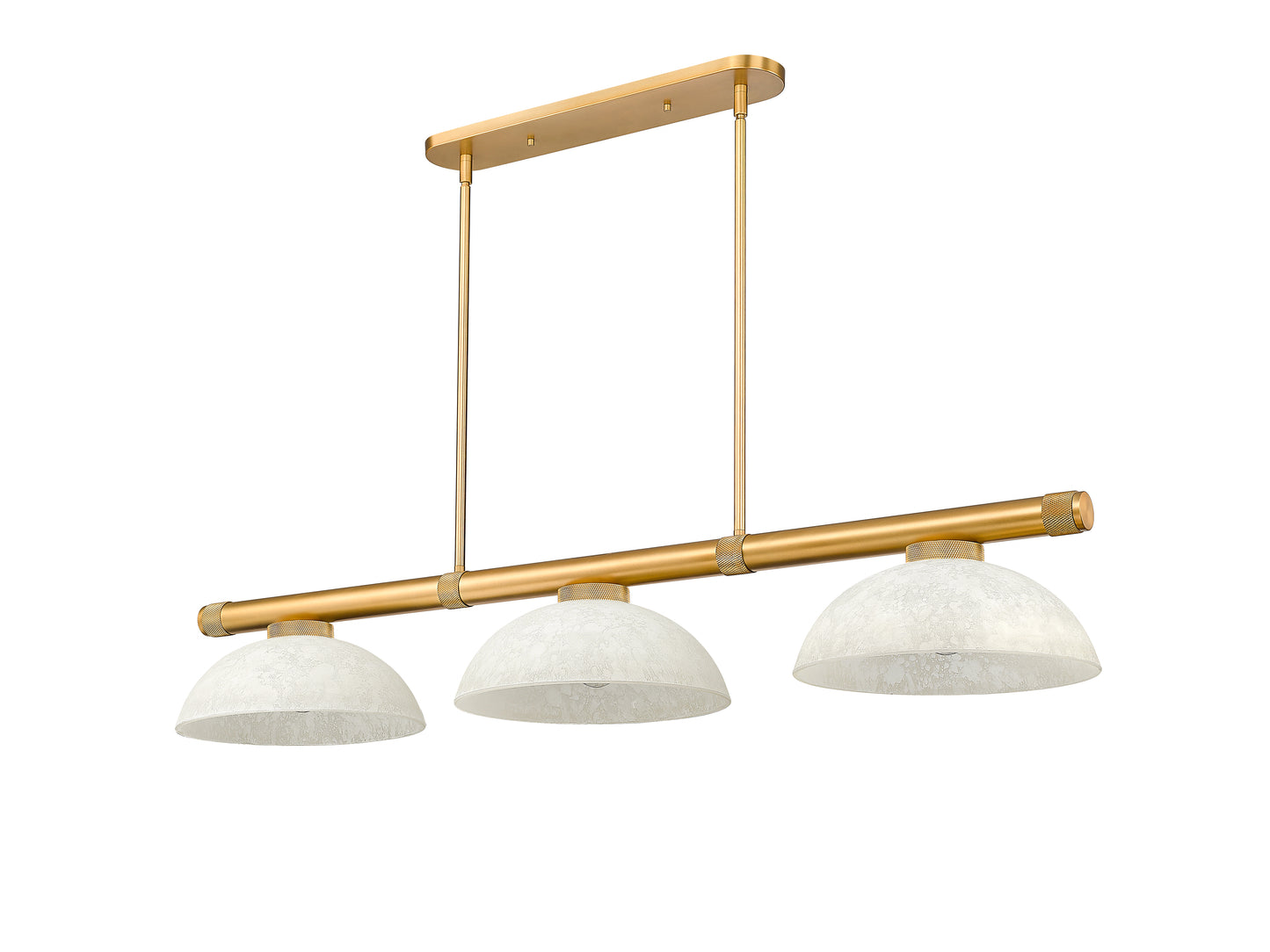 3050-3RB-DGM14 - Vanguard 3 Light 58" Billiard - Rubbed Brass