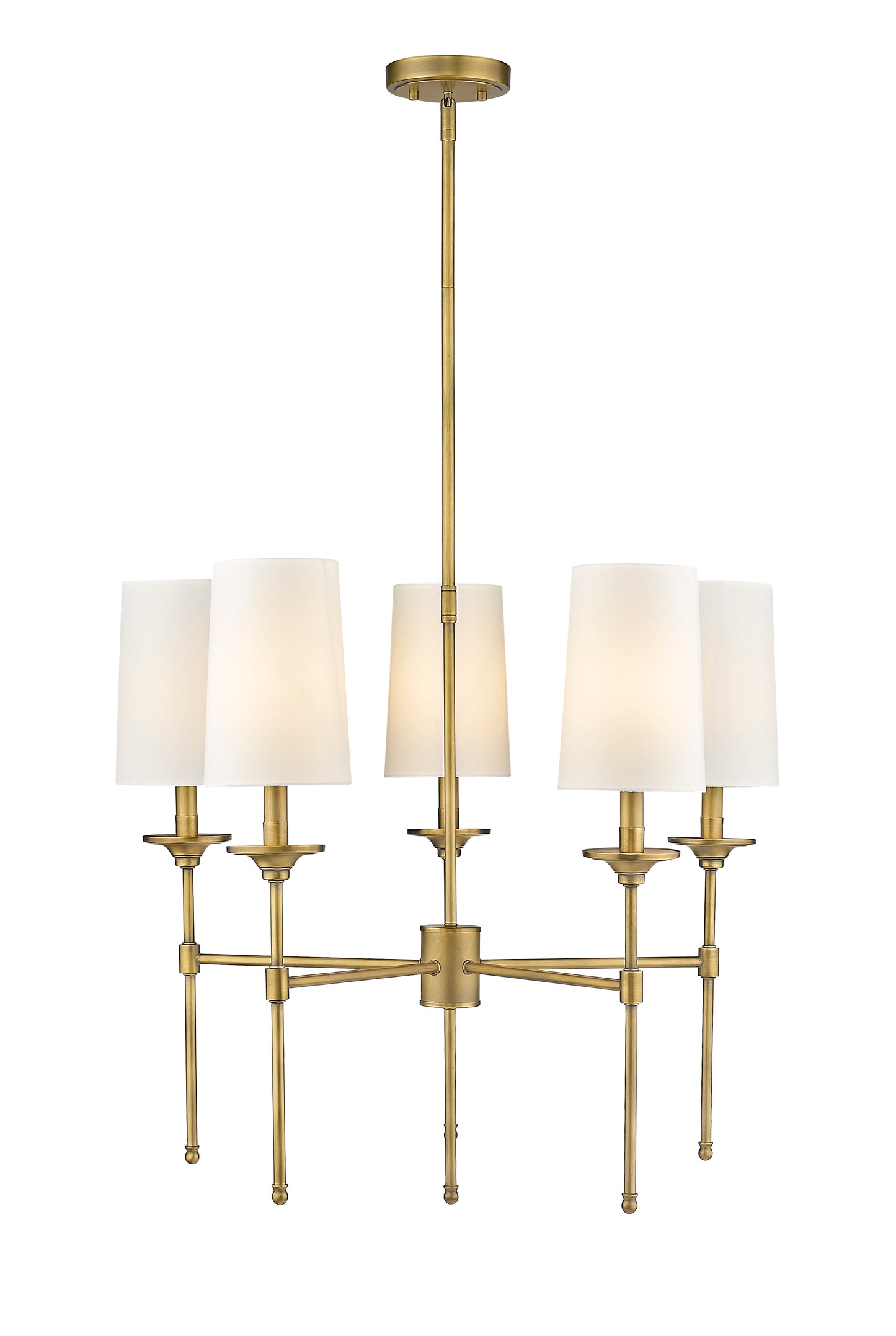 3033-5RB - Emily 5 Light 28" Chandelier - Rubbed Brass