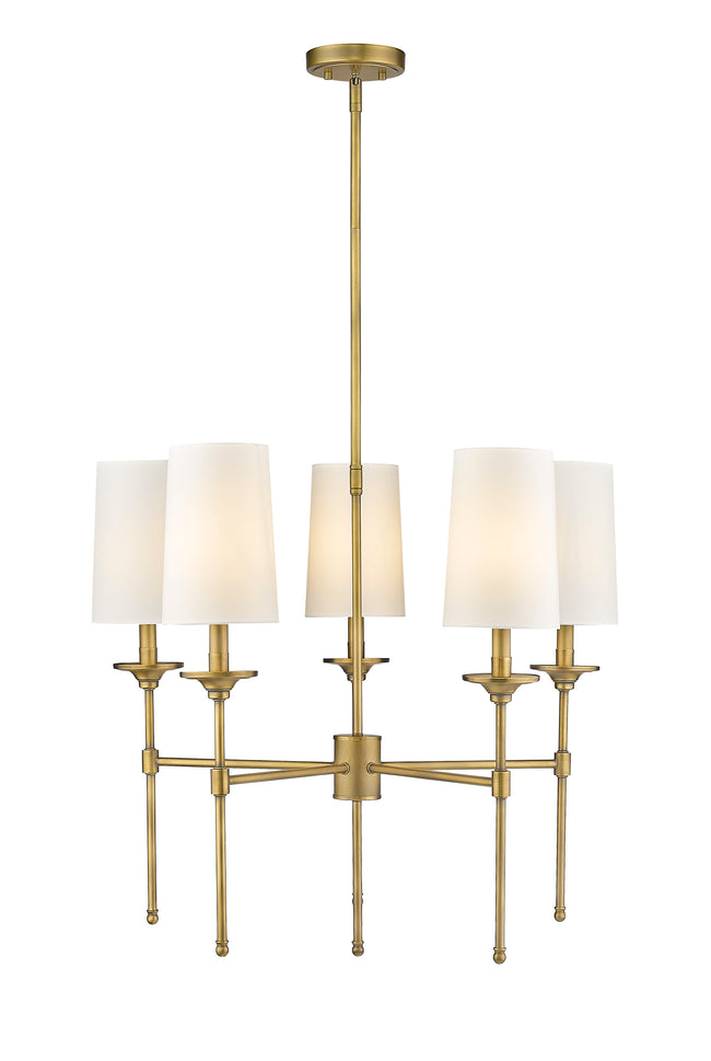 3033-5RB - Emily 5 Light 28" Chandelier - Rubbed Brass