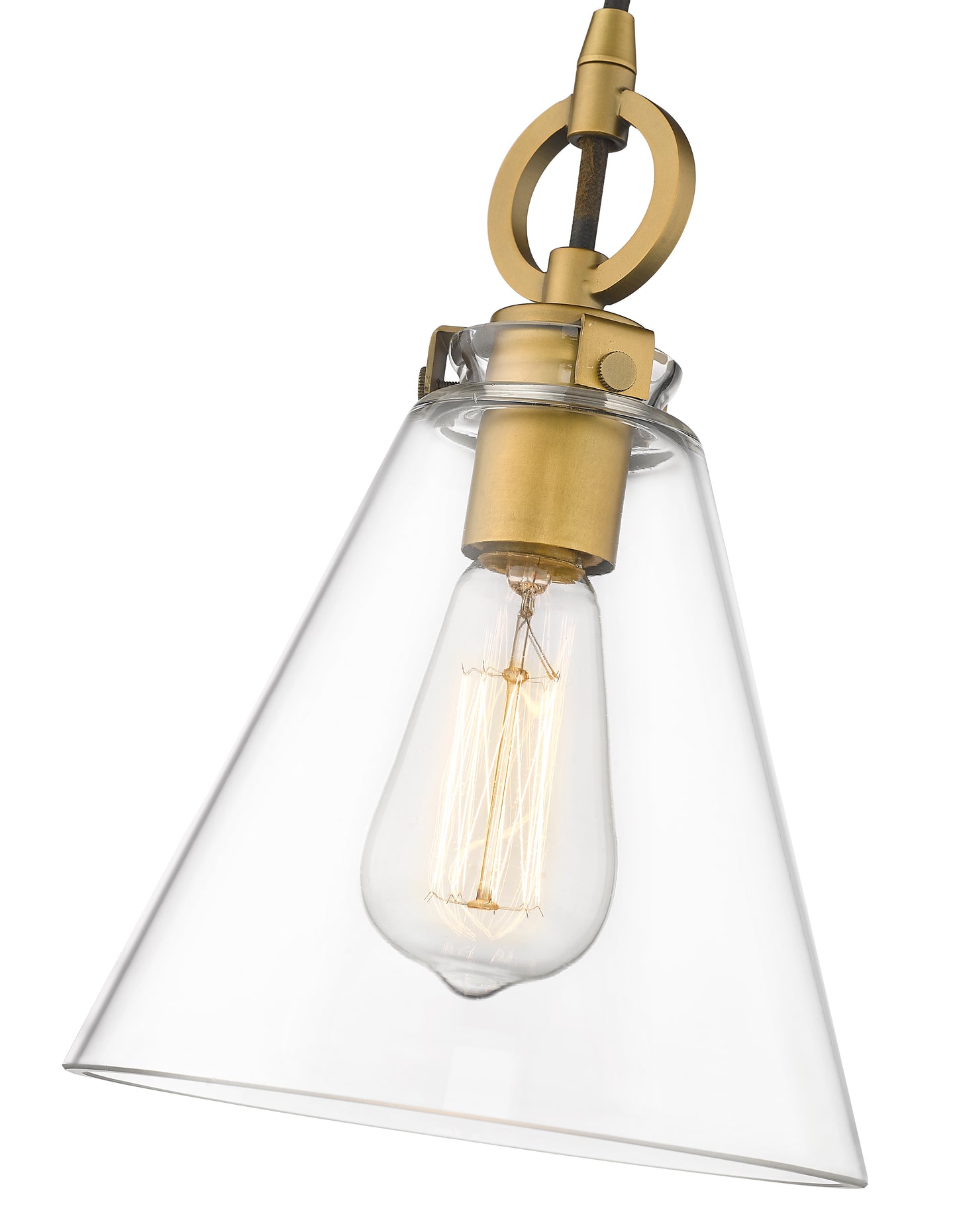 3034P8-RB - Harper 1 Light 8" Pendant - Rubbed Brass