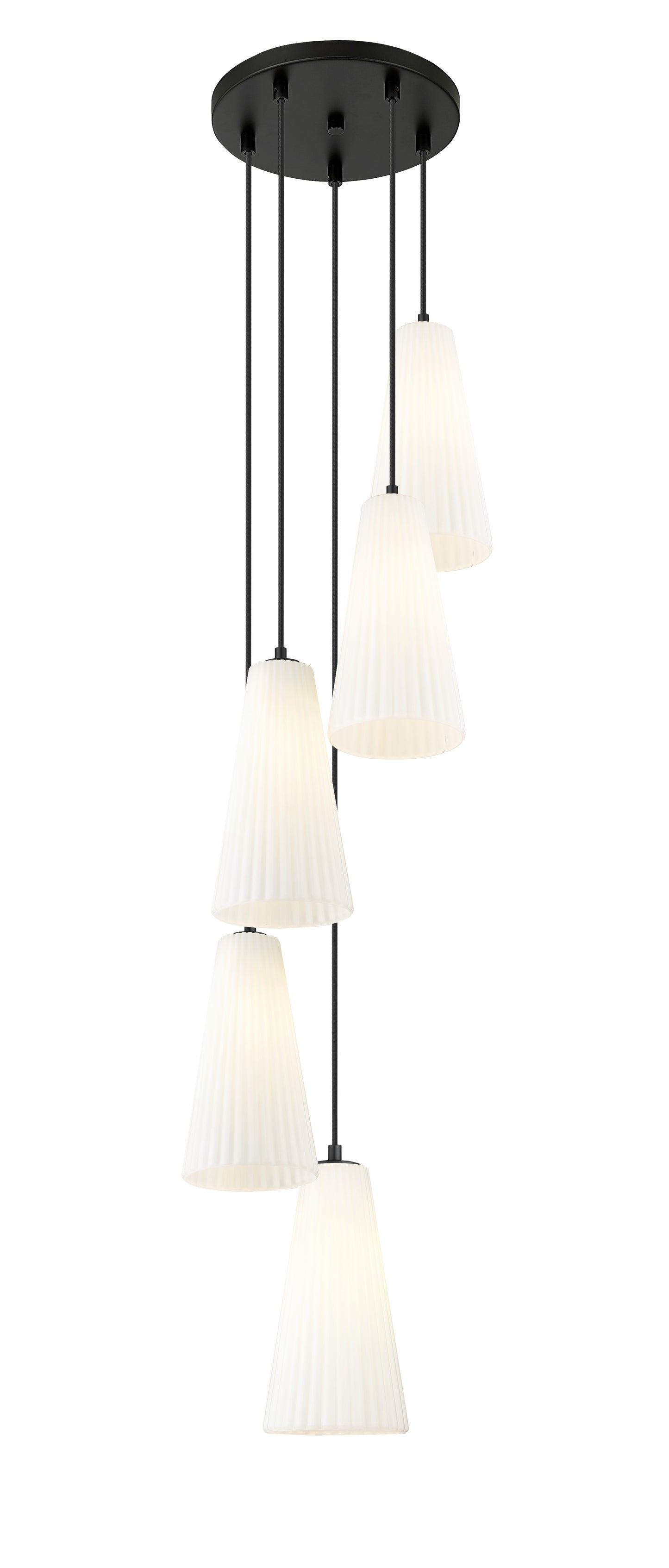 3043P7-5R-MB - Farrell 5 Light 12" Chandelier - Matte Black