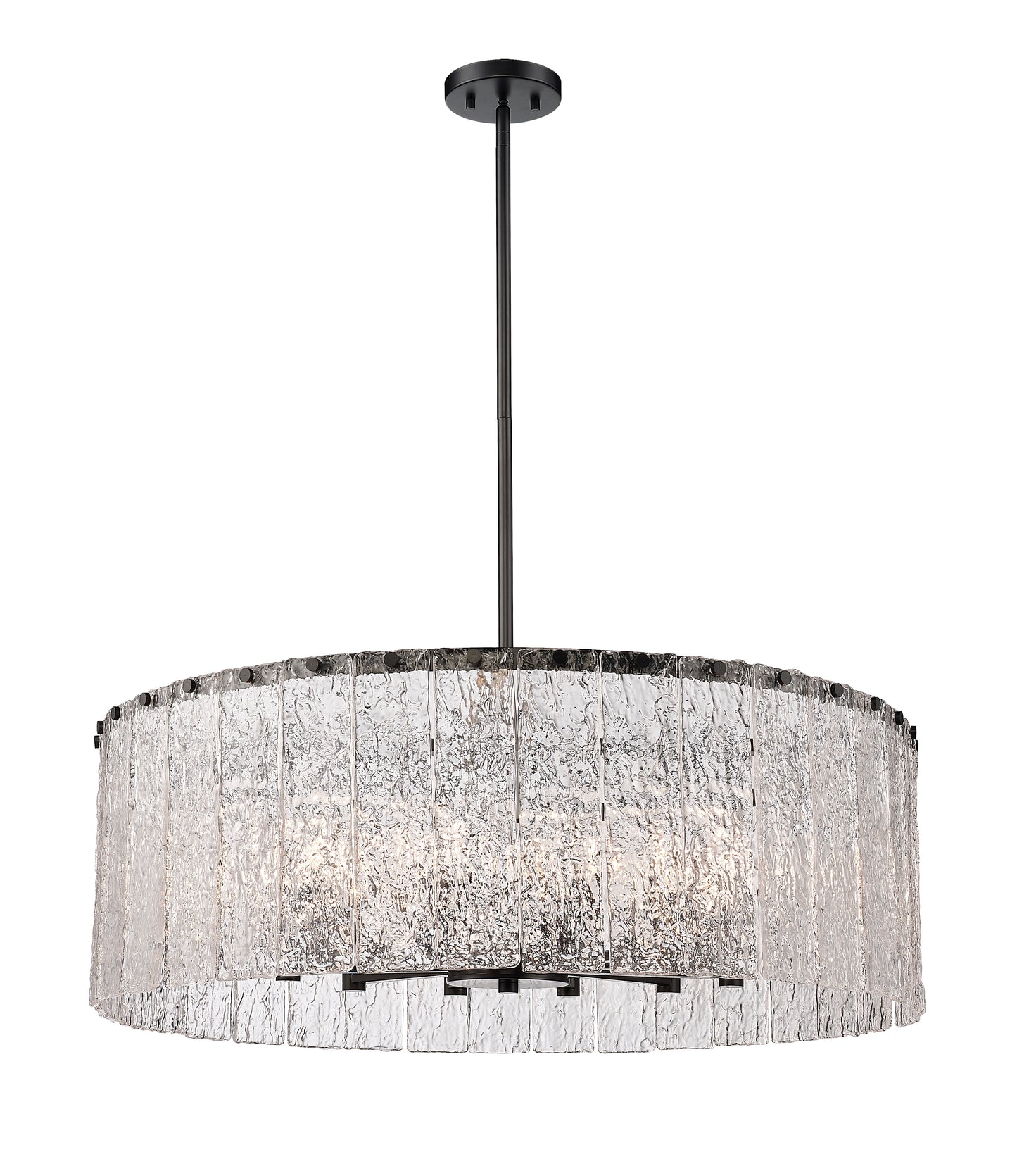 1943P32-MB - Glacier 12 Light 32" Chandelier - Matte Black