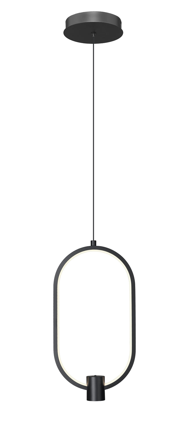 4101-8MB-LED - Saros 1 Light 9" Pendant - Matte Black