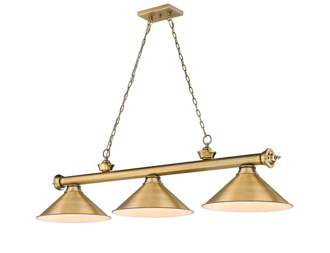 2306-3RB-RB15 - Cordon 3 Light 57" Billiard - Rubbed Brass