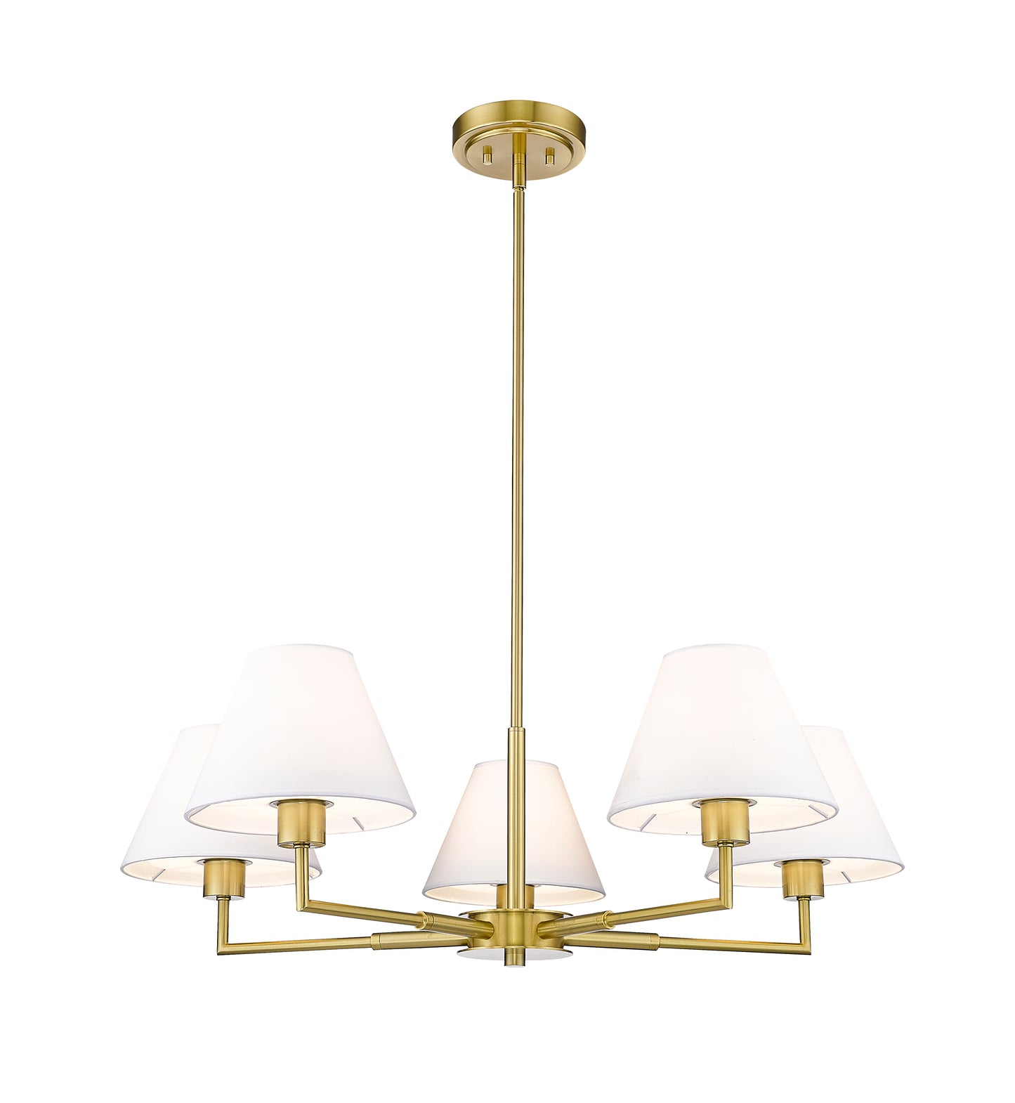 744-34R-LG - Leila 5 Light 34" Chandelier - Luxe Gold