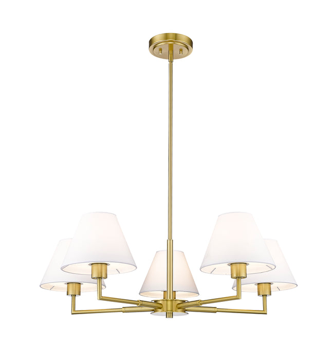 744-34R-LG - Leila 5 Light 34" Chandelier - Luxe Gold