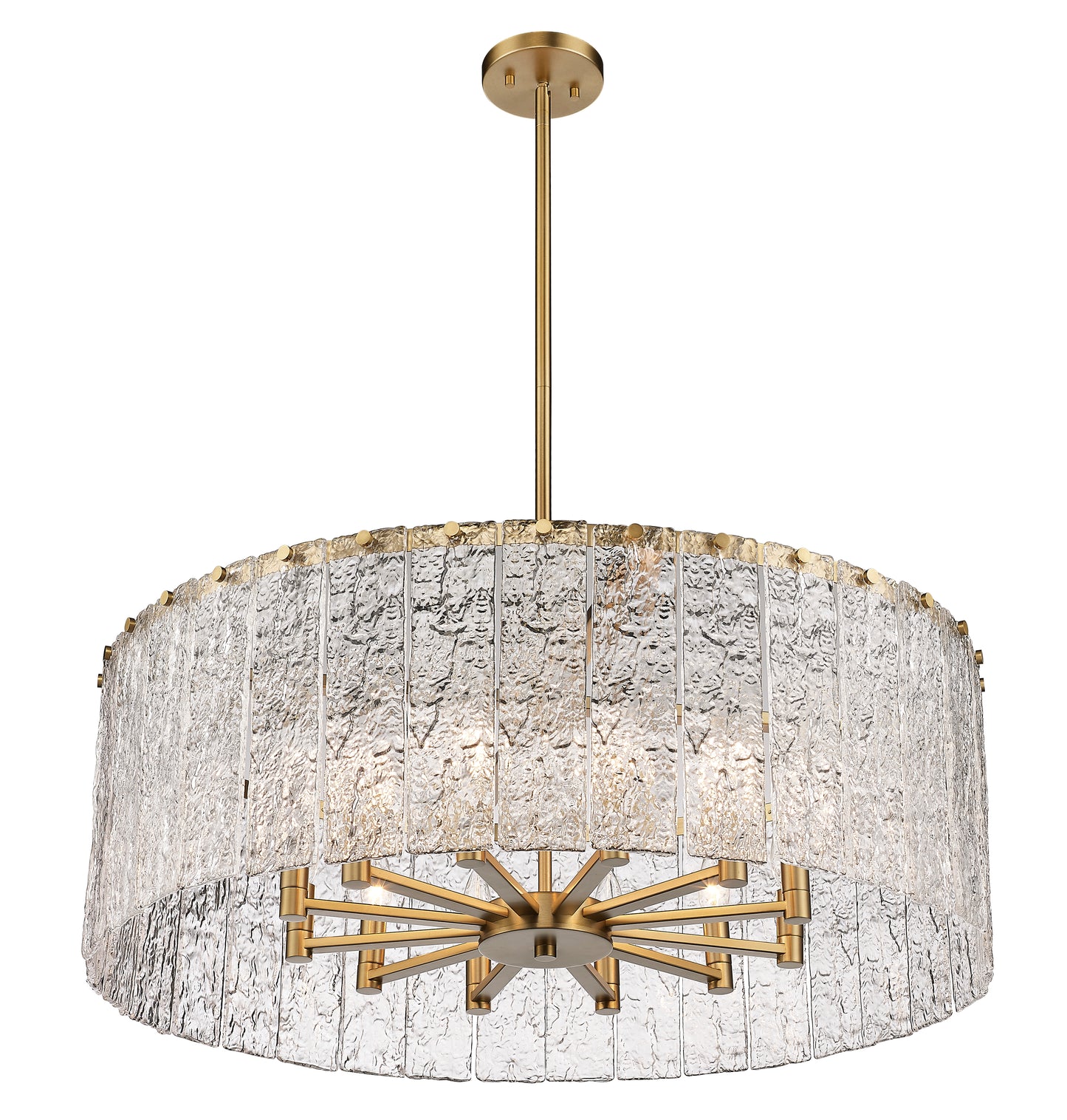 1943P32-MGLD - Glacier 12 Light 32" Chandelier - Modern Gold
