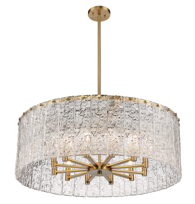 1943P32-MGLD - Glacier 12 Light 32" Chandelier - Modern Gold