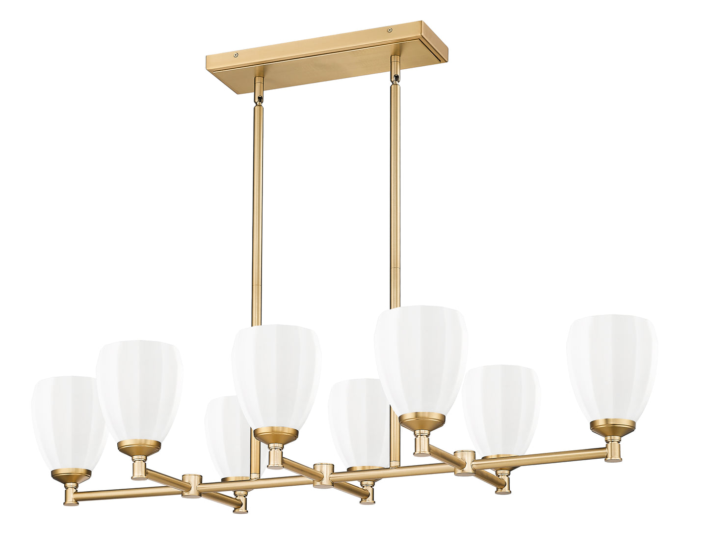 7004-8L-MGLD - Oren 8 Light Linear 42" Chandelier - Modern Gold