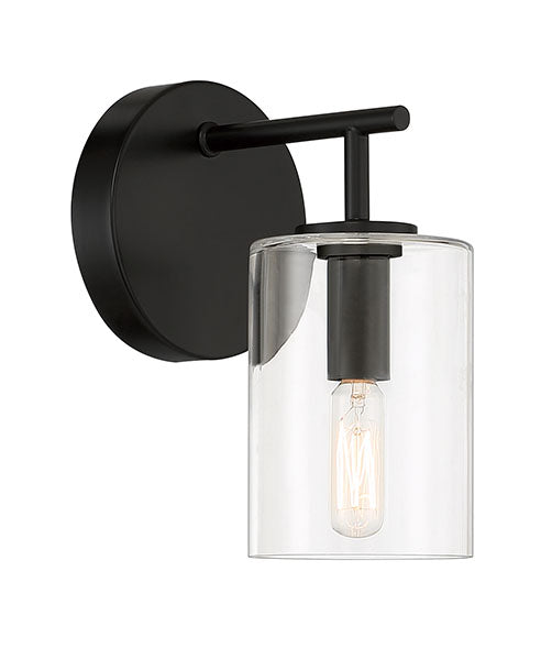 55661-FB - Hailie 1 Light 8.5" High Wall Sconce - Flat Black