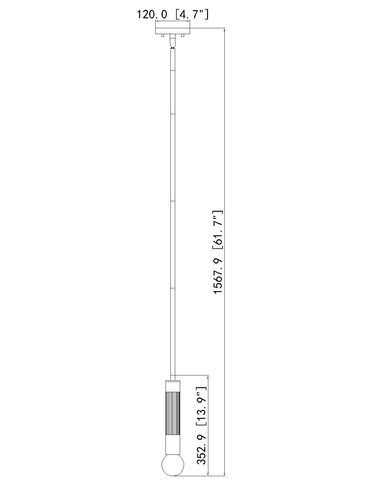 1956P-ROD-BN - Stari 1 Light 5" Pendant - Brushed Nickel