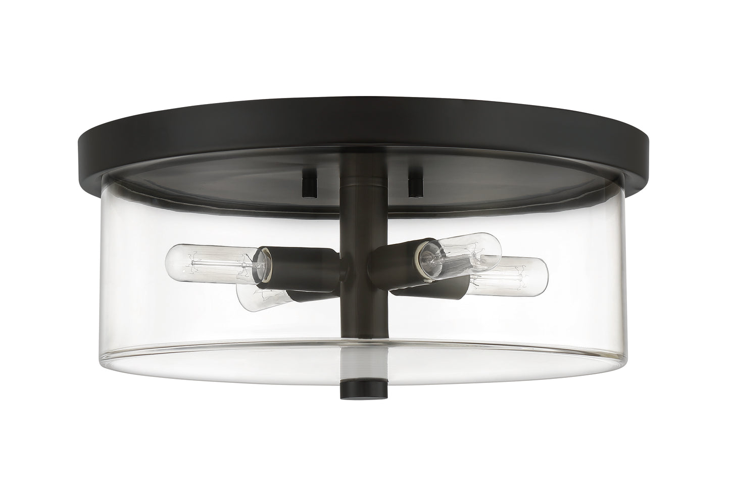 55684-FB - Hailie 4 Light 15" Wide Flush Mount - Flat Black