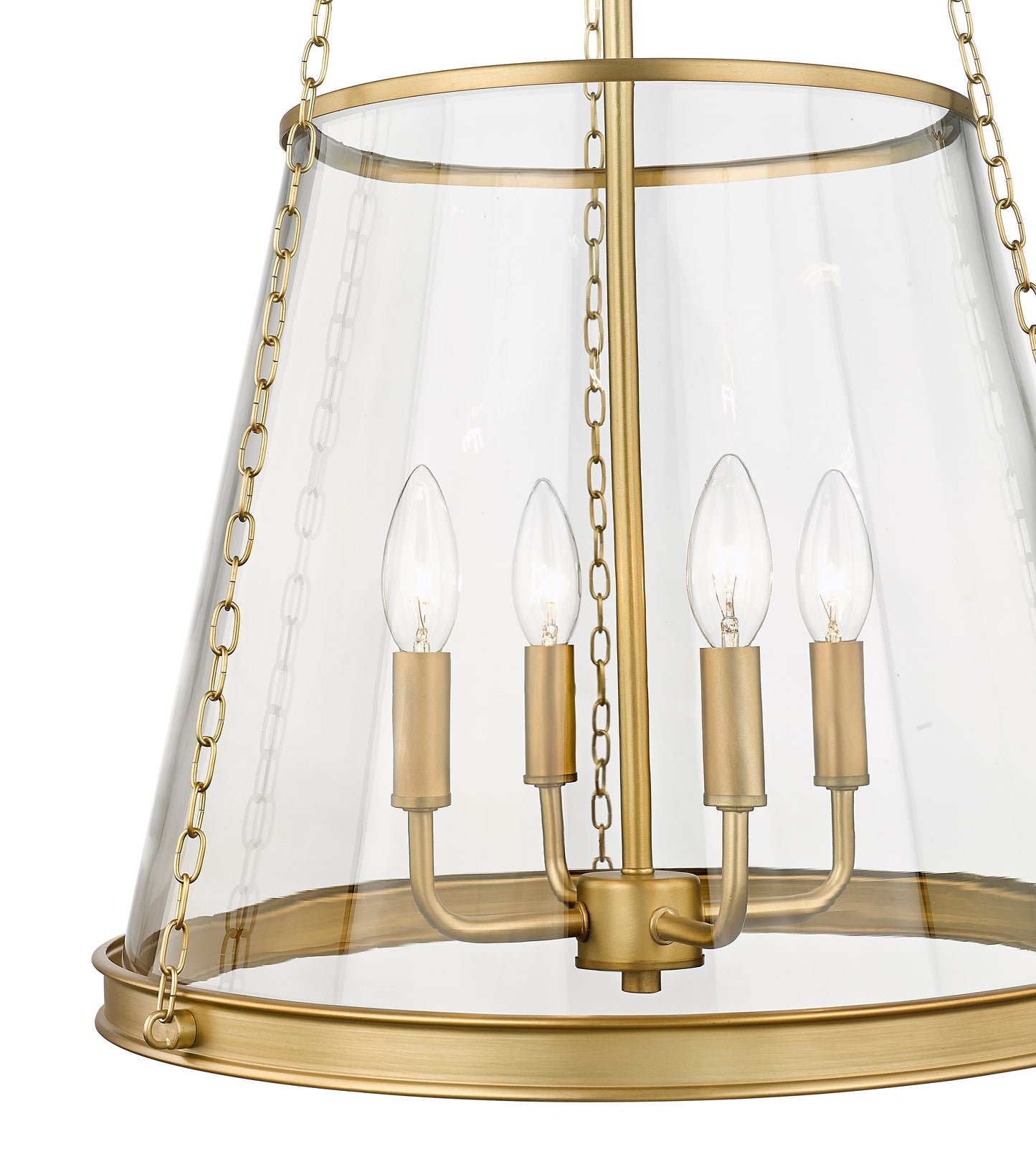 341P18-RB - Prescott 4 Light 18" Pendant - Rubbed Brass
