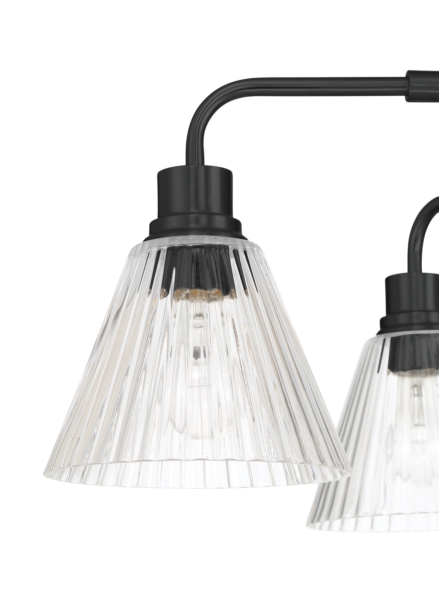 61126-FB - Pleated 6 Light 35" Wide Chandelier - Flat Black