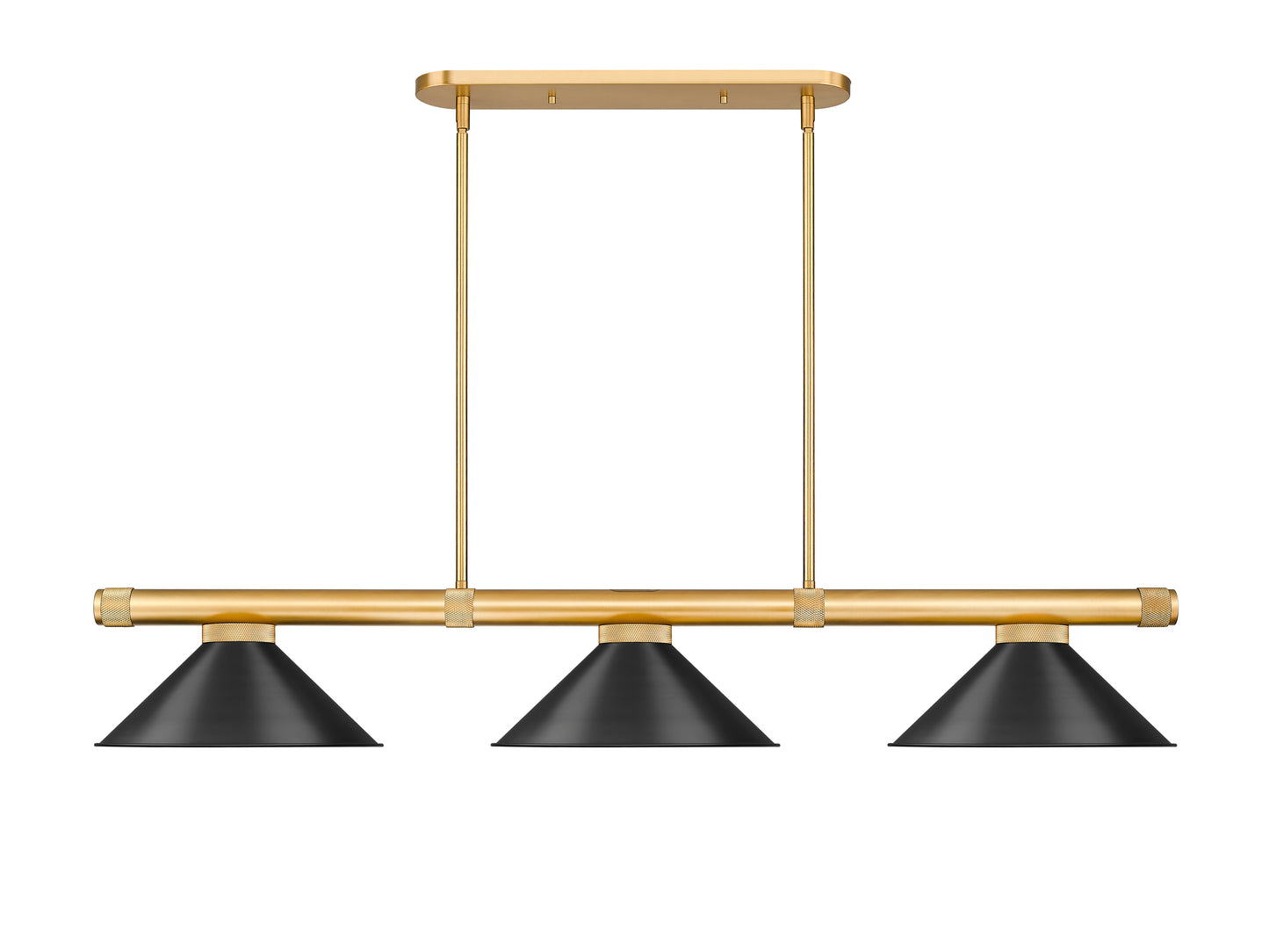 3050-3RB-MB15 - Vanguard 3 Light 58" Billiard - Rubbed Brass