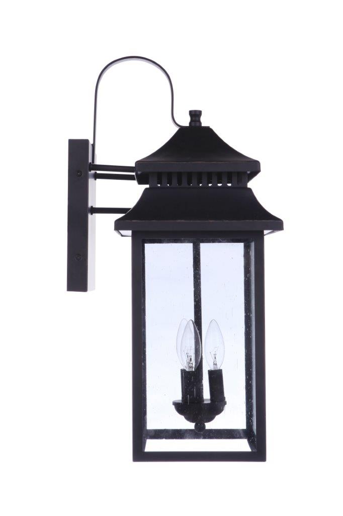 ZA3134-TB - Crossbend 3 Light 24" High Outdoor Wall Lantern - Textured Black