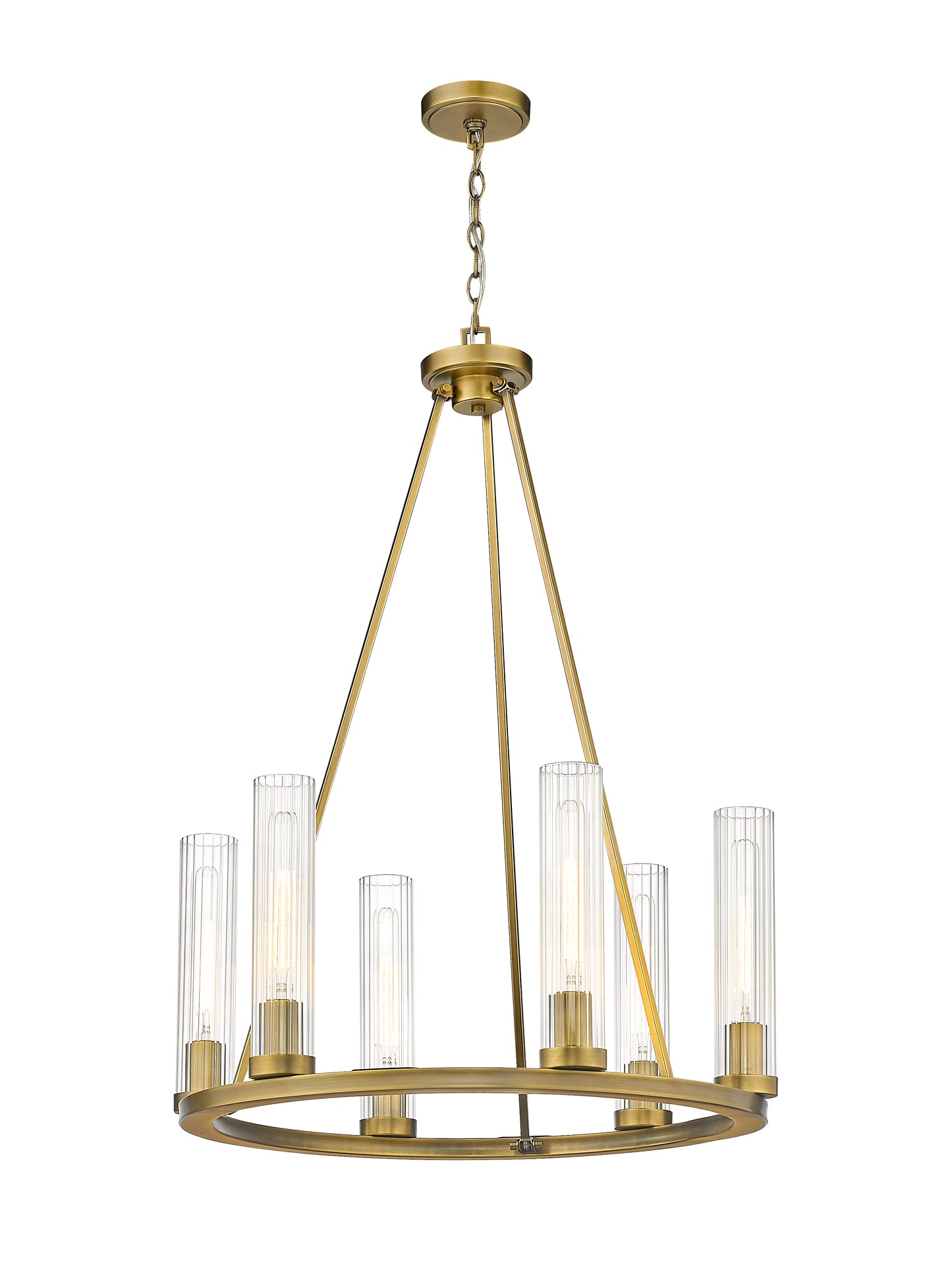3031-6RB - Beau 6 Light 26" Chandelier - Rubbed Brass