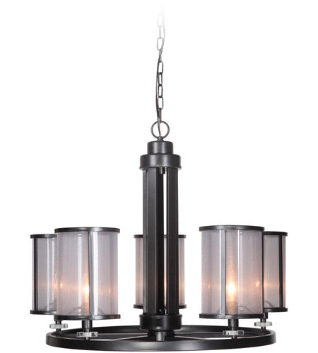 36725-MBK - Danbury 5 Light 28" Wide Chandelier - Matte Black