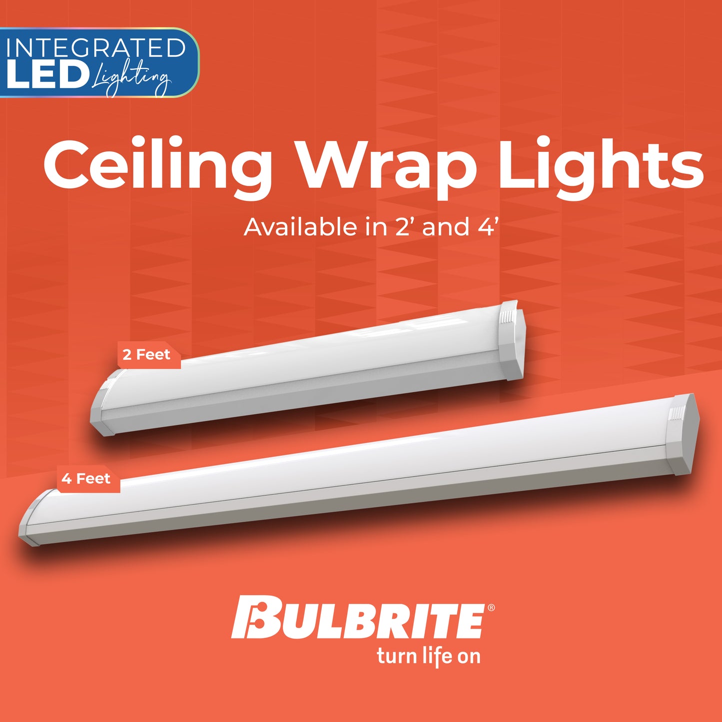 773505 - 2 ft. Integrated 5 Color Selectable LED Dimmable Wraparound Light W/ Battery Backup (120-277v), 2300 Lumens, White