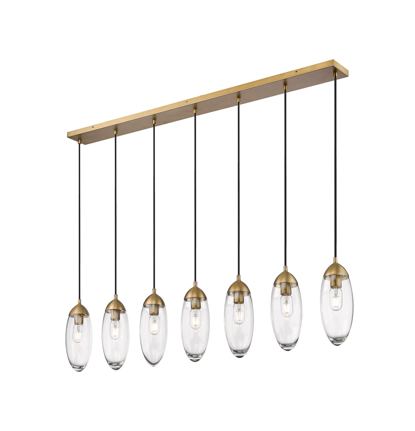 651P-7L-RB - Arden 7 Light Linear 54" Chandelier - Rubbed Brass