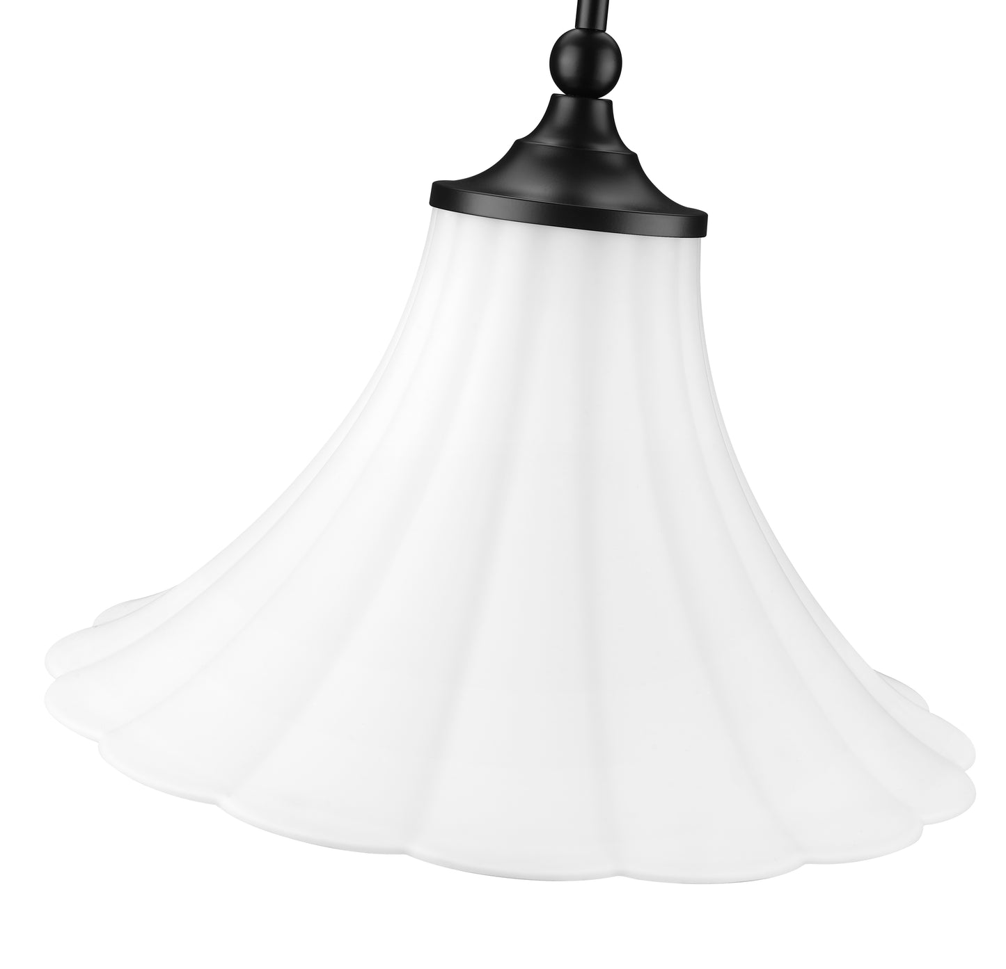 1958P16-MB - Fleur 1 Light 16" Pendant - Matte Black
