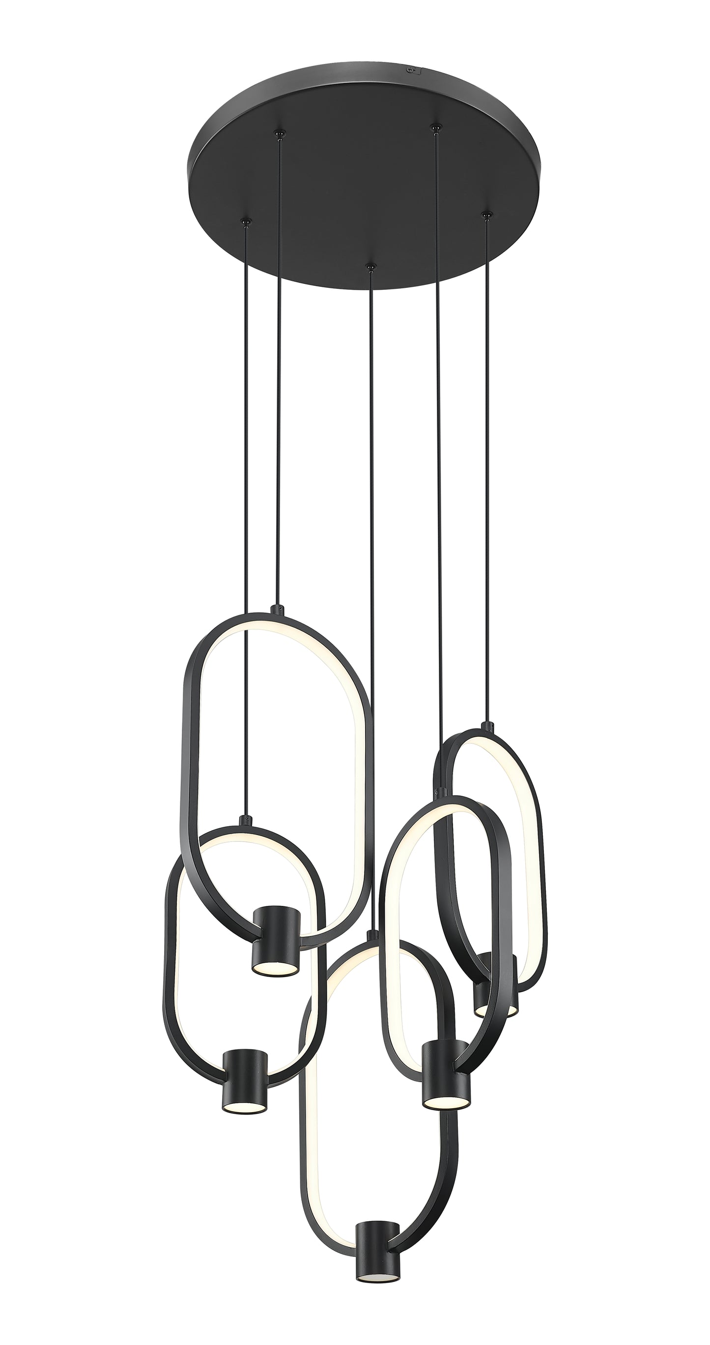 4101-5MB-LED - Saros 5 Light 18" Chandelier - Matte Black