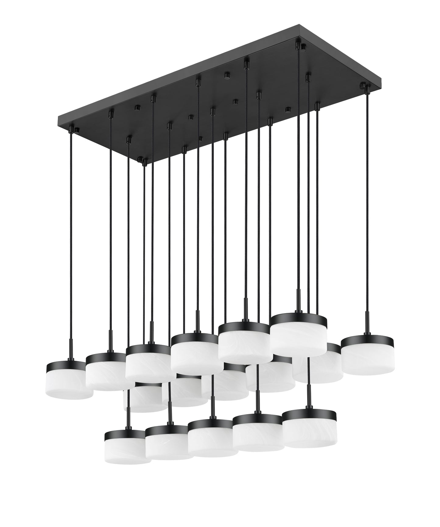827P6-17L-MB-LED - Renaud 17 Light Linear 47" Chandelier - Matte Black