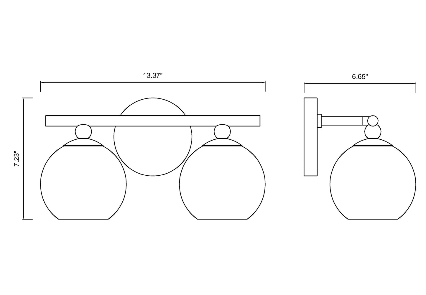 1100-2V-MB - Neoma 2 Light 14" Vanity - Matte Black