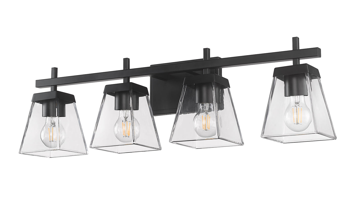 819-4V-MB - Lauren 4 Light 30" Vanity - Matte Black