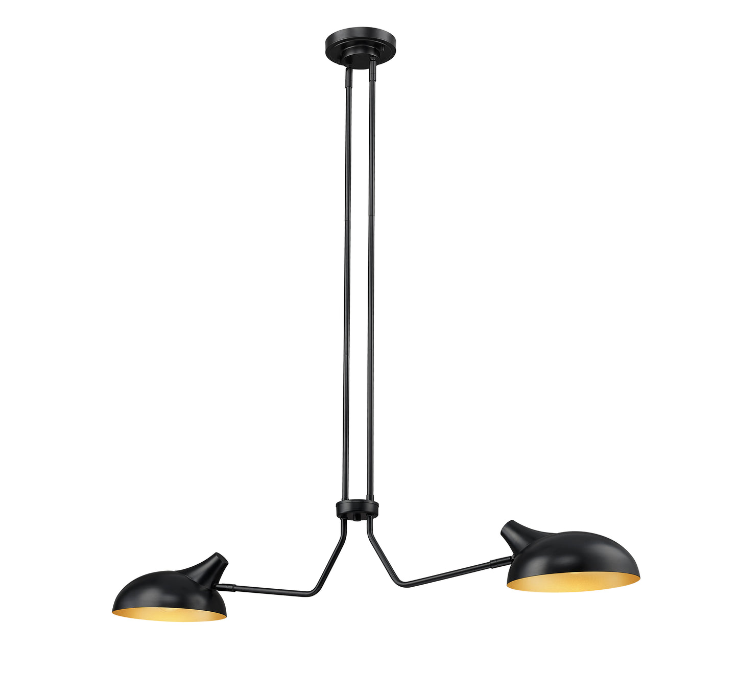 1942-2L-MB - Bellamy 2 Light Linear 46" Chandelier - Matte Black