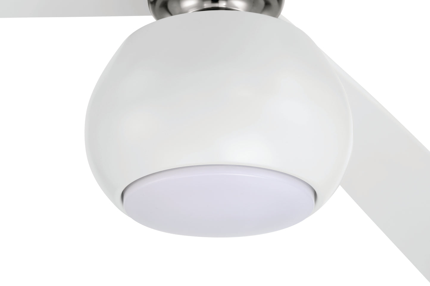 OTT60WPLN3 - Otto 60" 3 Blade Ceiling Fan with Light Kit - White / Polished Nickel