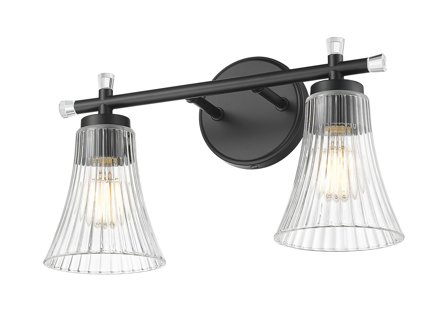 7519-2V-MB - Belle 2 Light 16" Vanity - Matte Black
