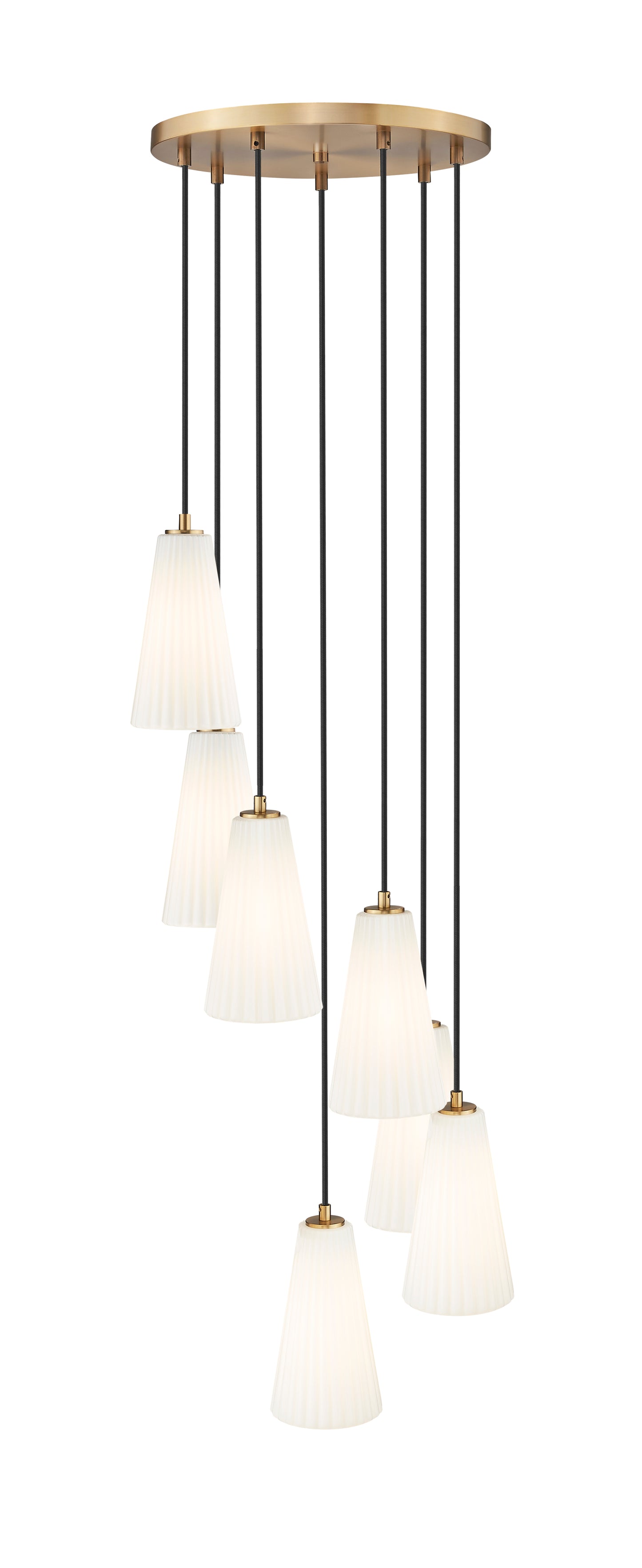 3043P6-7R-MGLD - Farrell 7 Light 18" Chandelier - Modern Gold