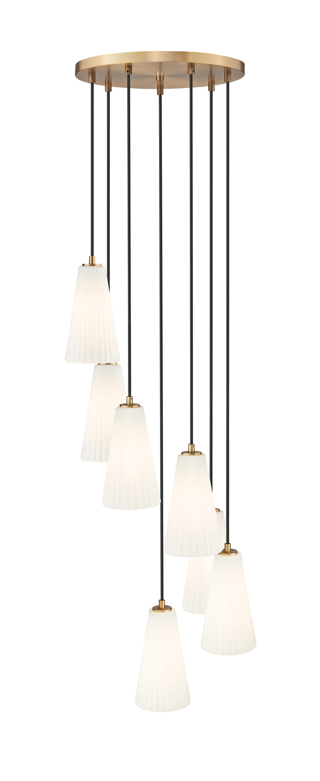 3043P6-7R-MGLD - Farrell 7 Light 18" Chandelier - Modern Gold