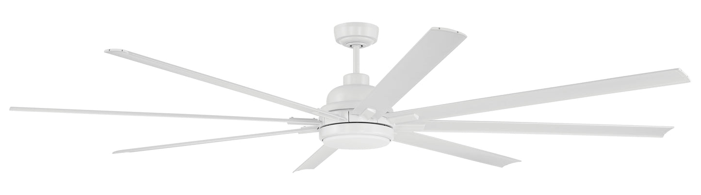 RSH84W8 - Rush 84 84" 8 Blade Indoor Outdoor Ceiling Fan with Light Kit - White