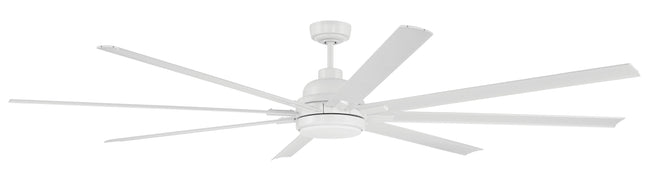 RSH84W8 - Rush 84 84" 8 Blade Indoor Outdoor Ceiling Fan with Light Kit - White