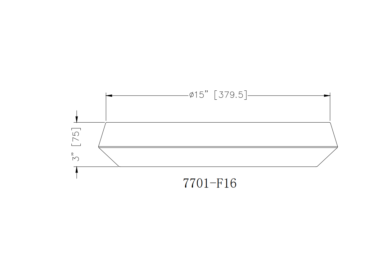 7701F16-MB-LED - Quasars 1 Light Flush 16" Mount - Matte Black