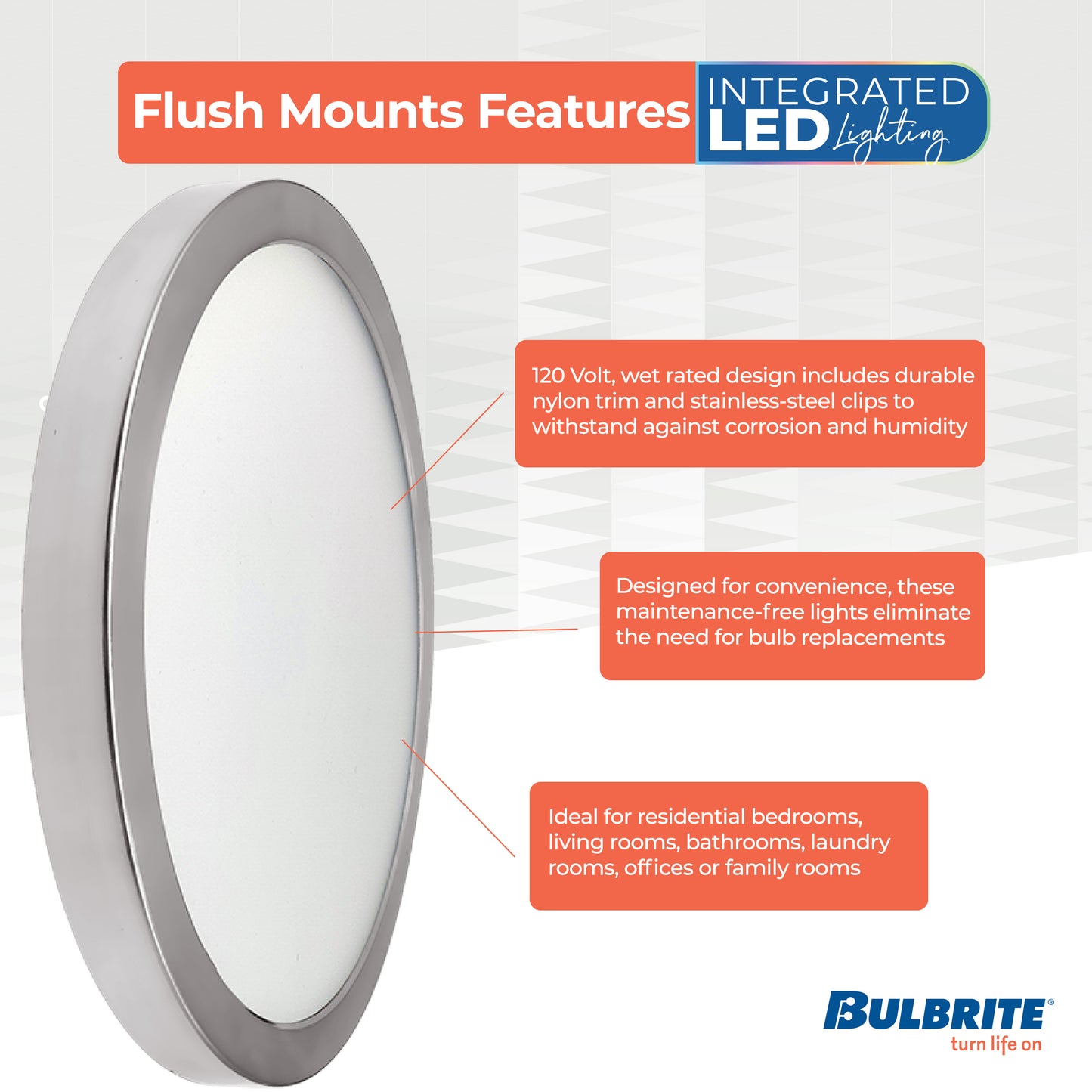 773610 - 9" Flush Mount LED Ceiling Light - 17 Watt - 3000K - Nickel