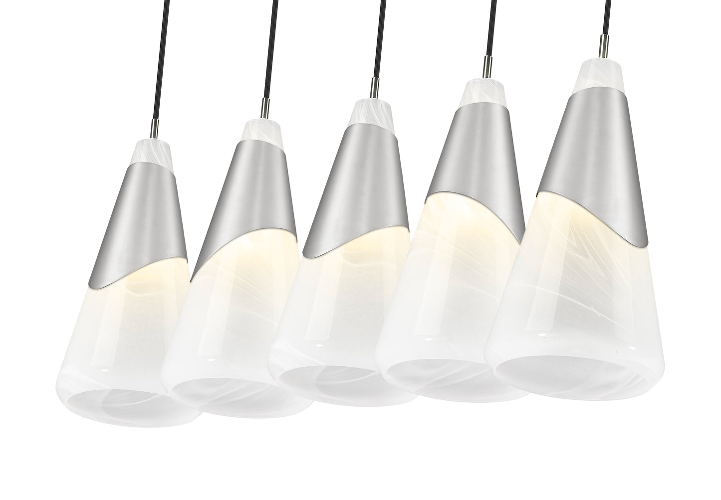 828P7-5L-BN - Aimie 5 Light Linear 42" Chandelier - Brushed Nickel